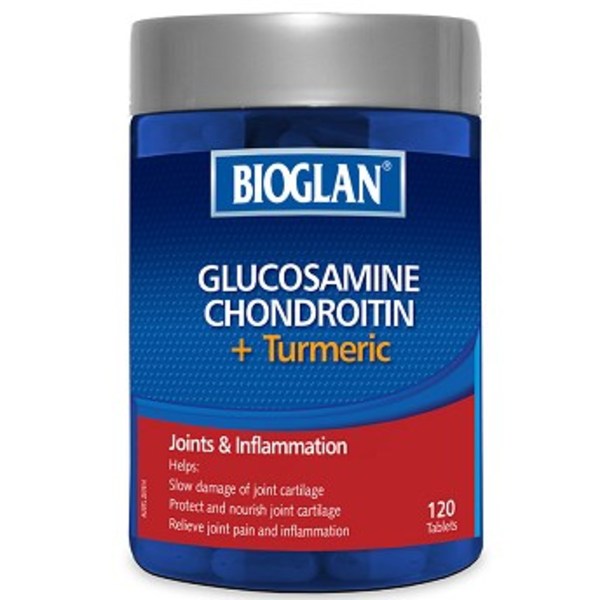 바이오글란 Bioglan Glucosamine + Chondroitin + Turmeric 120 Tablets