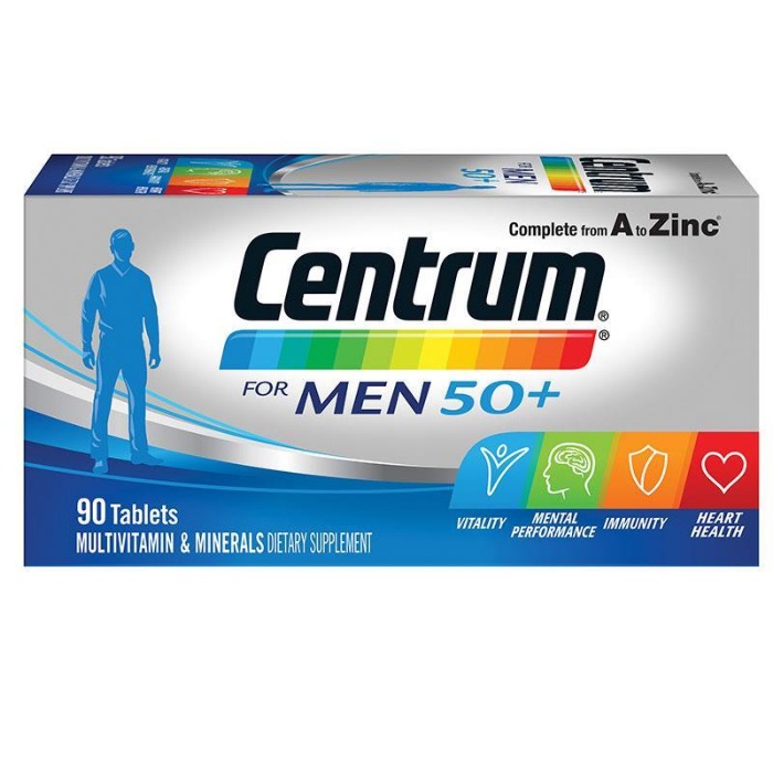 센트룸 포맨 50세이상 남성 종합티비타민 90정 Centrum For Men 50+ 90 Tablets (유통기한 23년 6월까지)