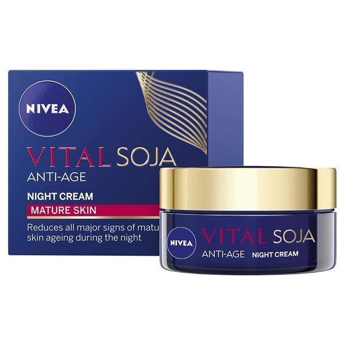 니베아 비지쥐 멀티-액티브 안티-에이지 나이트 크림 윗 소이 50ml, Nivea Visage Multi-Active Anti-Age Night Cream With Soy 50mL