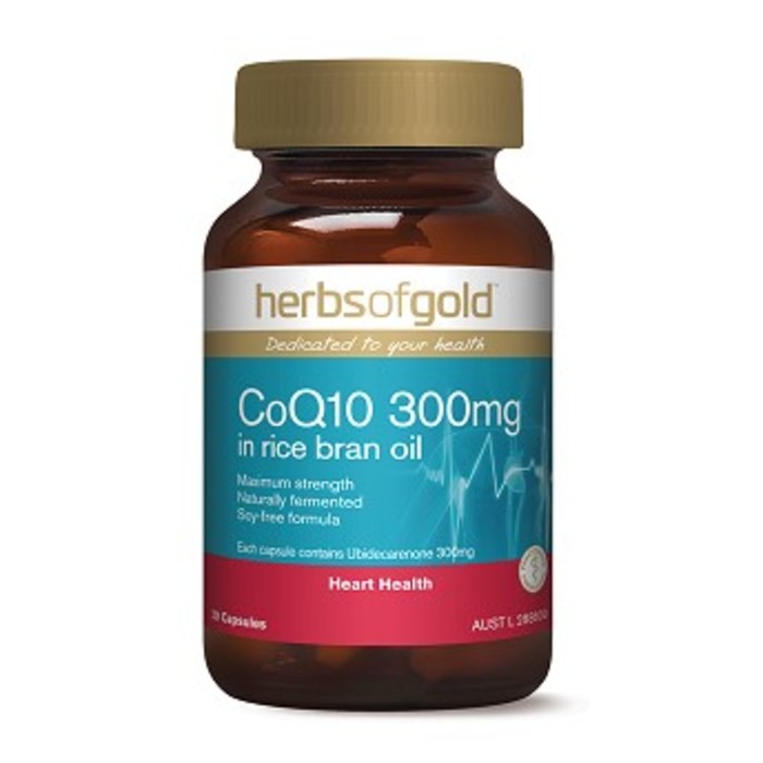 허브 오브 골드 큐텐 300mg0c, Herbs Of Gold Co Q10 300mg in Rice Bran Oil 30c