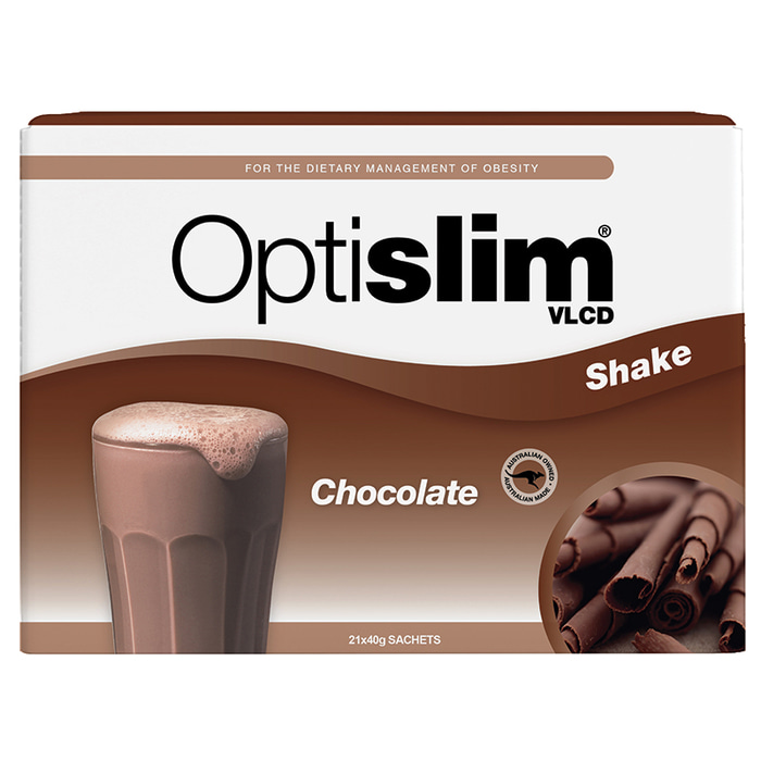 옵티슬림 VLCD 밀 리플레이스먼트 쉐이크 초콜릿 21x40g 개 Optislim VLCD Meal Replacement Shake Chocolate 21x40g Sachets
