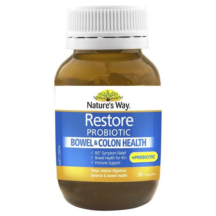 네이쳐스웨이 리스토어 바울 앤 콜론 헬스 프로바이오틱 30 정 Natures Way Restore Bowel and Colon Health Probiotic 30 Capsules