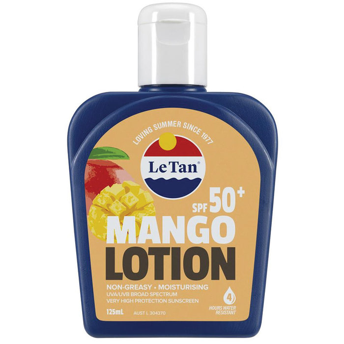 리 탠 SPF50+ 망고 썬크림 로션 125ml, Le Tan SPF50+ Mango Sunscreen Lotion 125ml