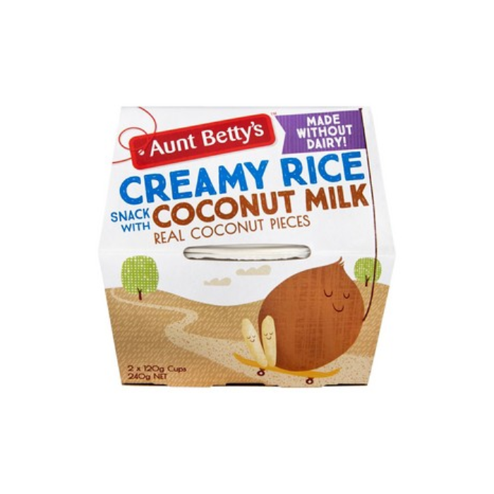 언트 베티스 크리미 라이드 스낵 위드 코코넛 밀크 240g, Aunt Bettys Creamy Rice Snack With Coconut Milk 240g