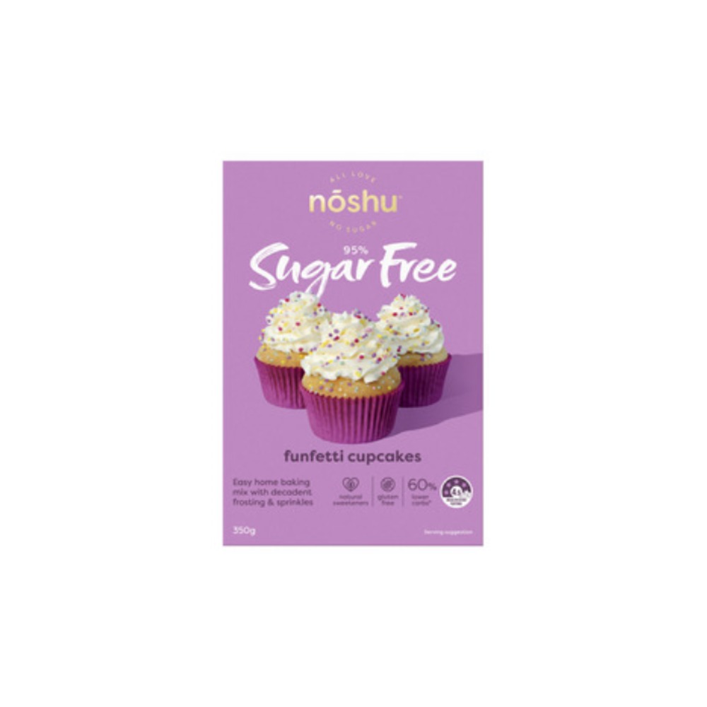 노슈 95% 슈가 프리 바닐라 펀페티 컵케잌 믹스 350g, Noshu 95% Sugar Free Vanilla Funfetti Cupcake Mix 350g