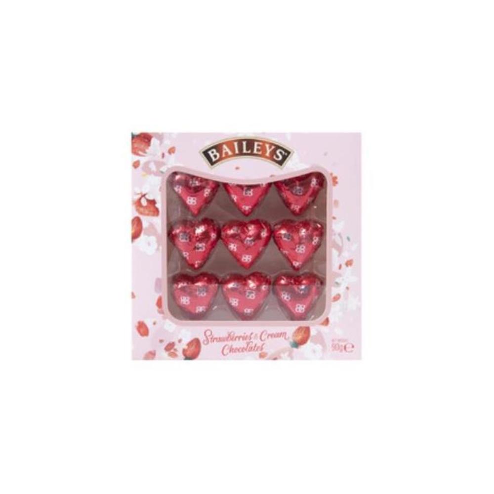 Baileys Chocolate Strawberry &amp; Cream Hearts 90g