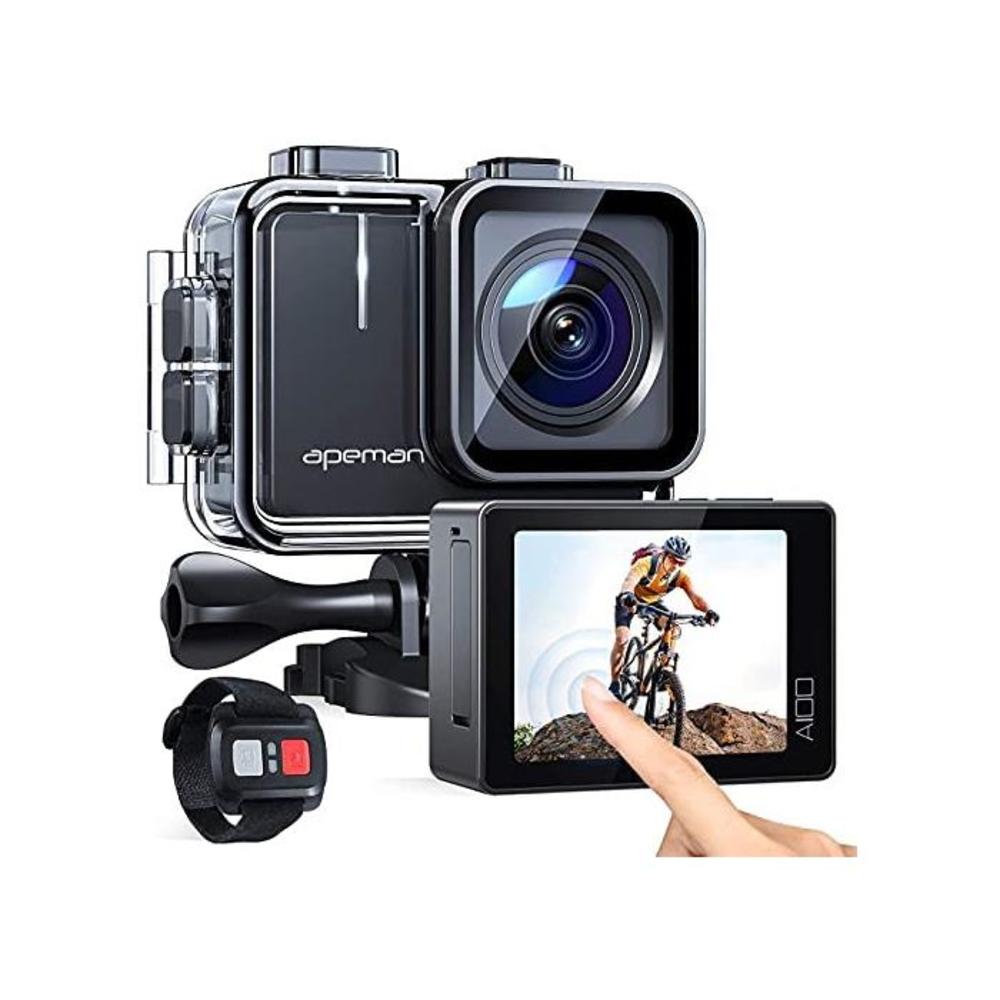 APEMAN Action Camera A100, Echte 4K 50fps WiFi 20MP Touchscreen Unterwasserkamera Digitale wasserdichte 40M Helmkamera (2.4G Fernbedienung, 2x1350mAh verbesserten Batterien) B07DN6VQRC