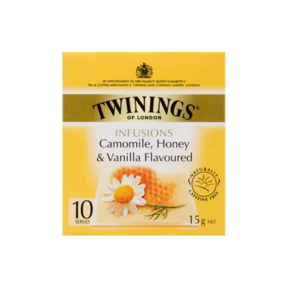 트와이닝스 카페인 프리 캐모마일, 허니 &amp; 바닐라 플레이버드 허벌 인퓨젼스 티 배그 10 서브 15g, Twinings Caffeine Free Camomile, Honey &amp; Vanilla Flavoured Herbal Infusions Tea Bags 10 Serve 15g