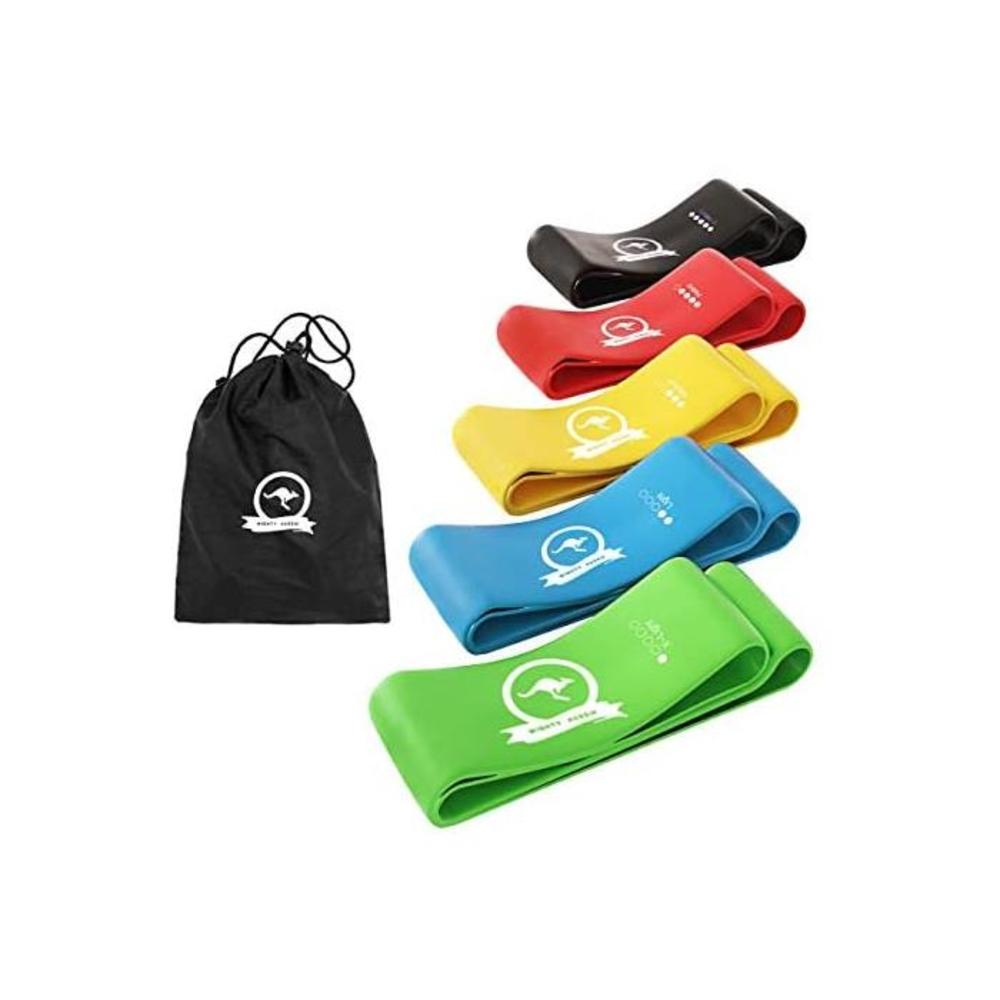 Mighty Aussie Resistance Bands - Set of 5 Anti-Slip Rubber Loops for Workout, Stretching, Strength Training, Rehabilitation &amp; Full-Body Exercises - Ideal for Home Fitness Sessions, B08JD5Y1TY