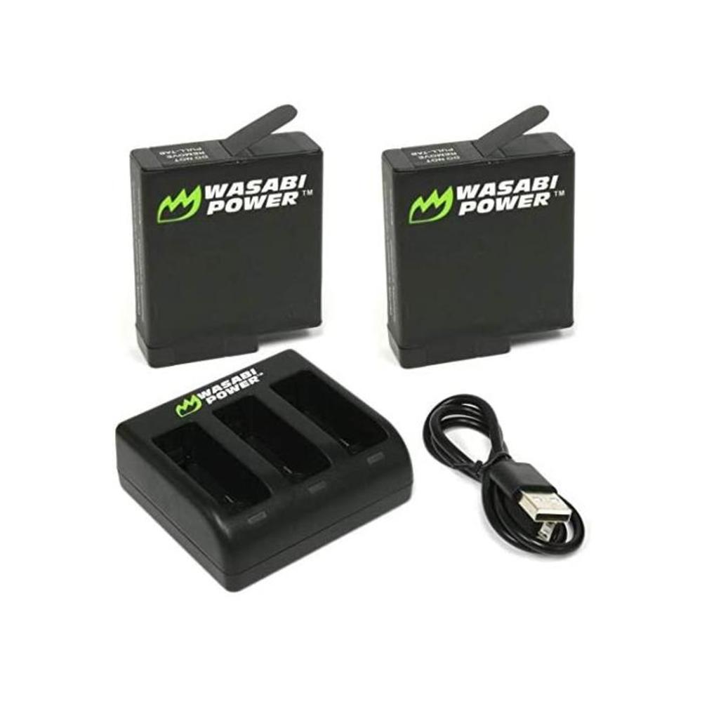 Wasabi Power Battery (2-Pack) &amp; Triple Charger for GoPro HERO7, HERO6, HERO5, Hero 7, Hero 6, Hero 5 Black (v03 for All Firmware Updates) (2 Batteries (v03) + Triple Charger) B07KCMJLG9
