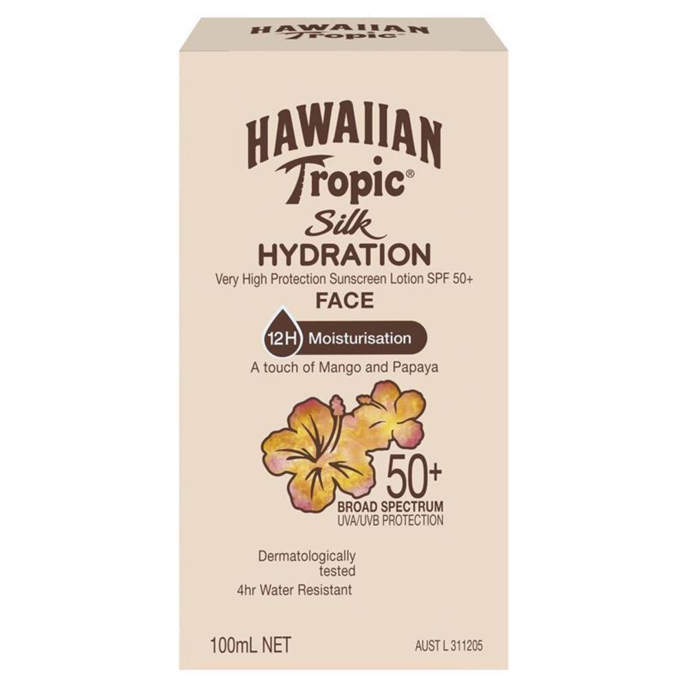 하와이언 트로픽 실크 하이드레이션 페이스 50+ 100ml, Hawaiian Tropic Silk Hydration Faces 50+ 100ml