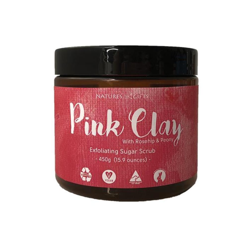 클로버 필드 네이처스 Gifts 핑크 클레이 윗 로즈힙 and 피오니 익스플로에이팅 슈가 스크럽 450g, Clover Fields Natures Gifts Pink Clay with Rosehip and Peony Exfoliating Sugar Scrub 450g