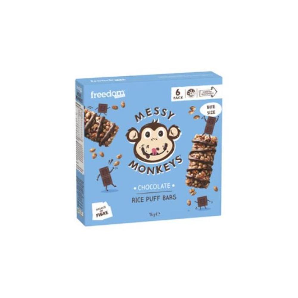 Freedom Foods Messy Monkeys Chocolate Rice Puff Bars 6 pack 96g