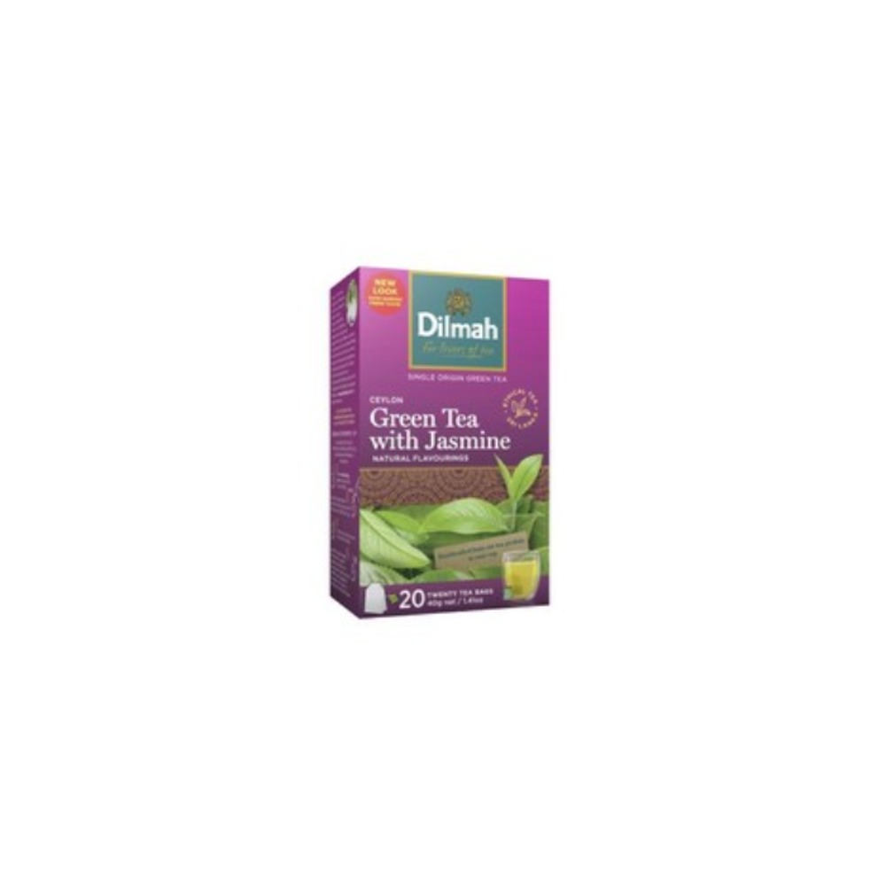 딜마 퓨어 세이론 자스민 플레이버 그린 티 배그 20 팩 40g, Dilmah Pure Ceylon Jasmine Flavour Green Tea Bags 20 pack 40g