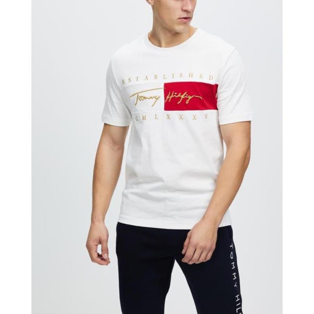 Tommy Hilfiger Signature Flag Relaxed Fit Tee TO336AA33TSW