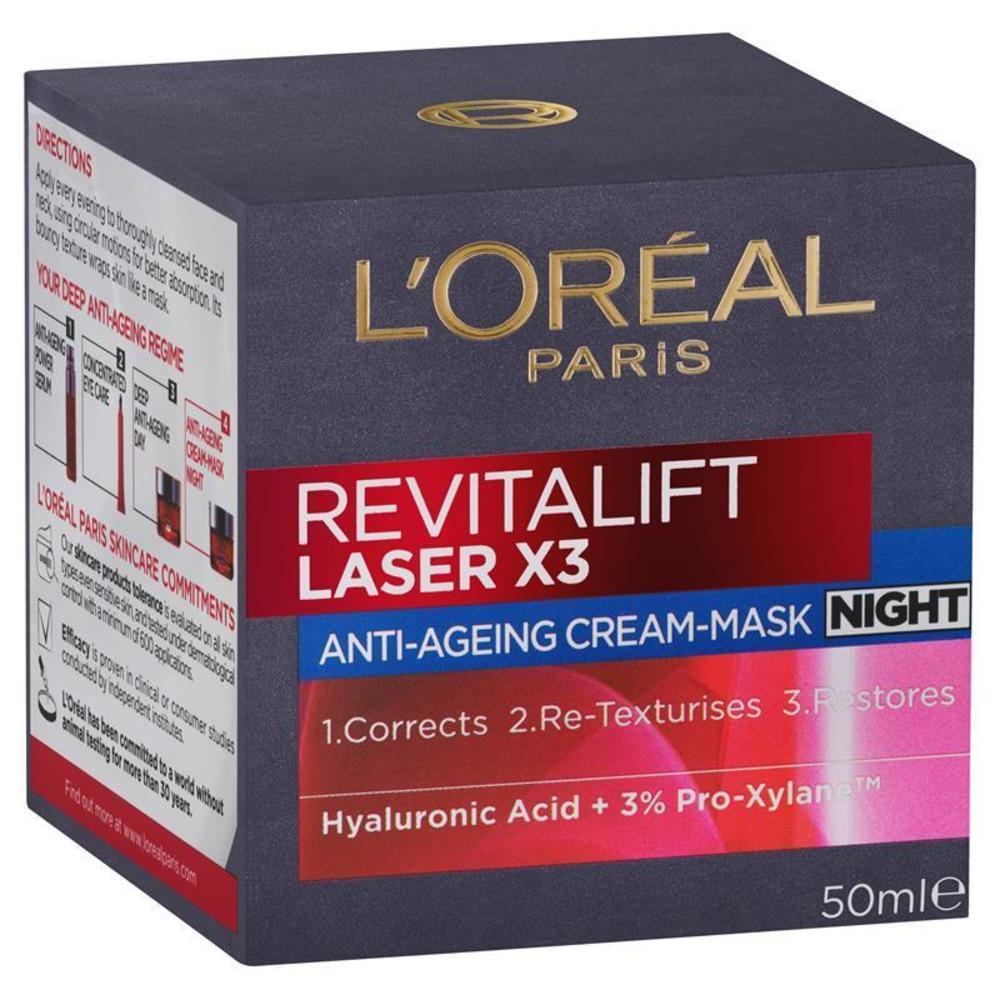 로레알 파리 리바이탈리프트 레이저 x3 나이트 크림 마스크 50ml, LOreal Paris Revitalift Laser x3 Night Cream Mask 50ml