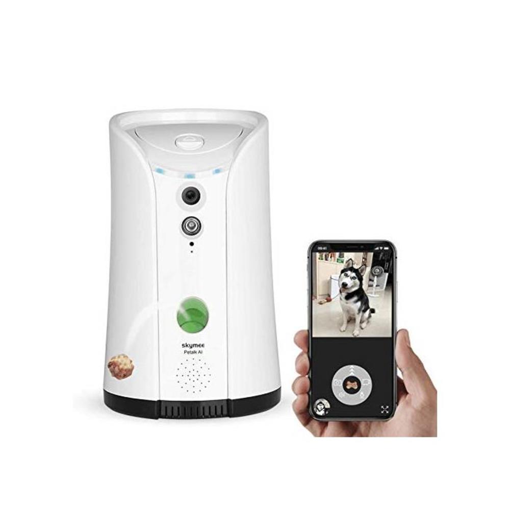 SKYMEE Dog Camera Treat Dispenser, WiFi Remote Pet Camera with Two-Way Audio and Night Vision, Compatible with Alexa B07GDKYZPL