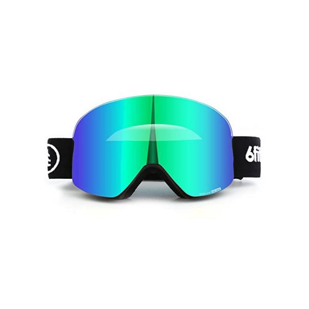 6fiftyfive Premium Ski Goggles Men &amp; Women - Frame-Less, Wide View, Magnetic Quick Change Lens, 100% UV400, Anti Fog, OTG - for Anything Snow: Ski, Snowboard, Snowmobile, Sled B07LC45FJD