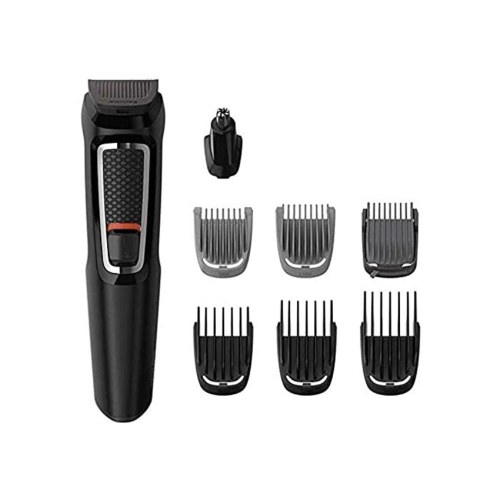 Philips Multigroom Series 3000 8-in-1 Face and Hair Cordless Trimmer with 8 Tools, Rinseable Attachments and up to 60 min Run Time, Black, MG3730/15 B077LVY22W