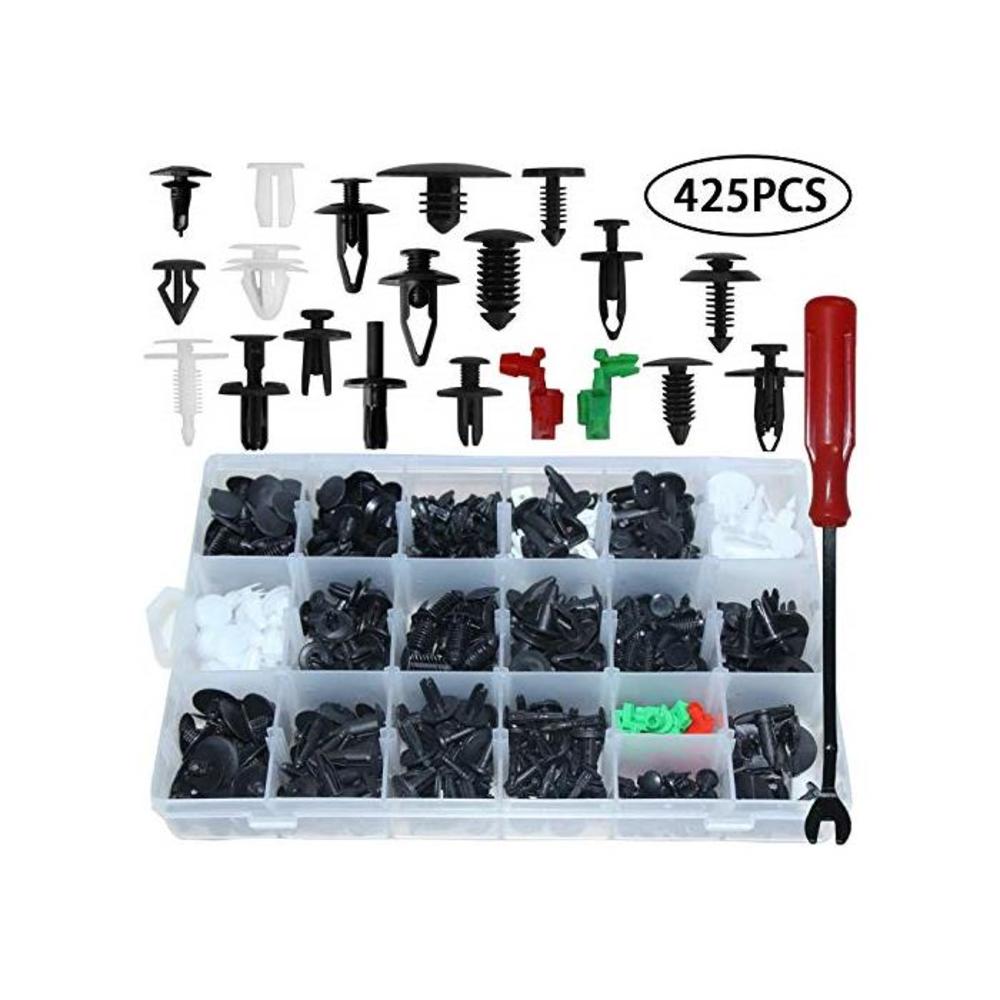 Auto Clips Car Body Retainer Assortment Clips Set Tailgate Handle Rod Clip Retainer Auto Push Rivets Plastic 19 MOST Popular Sizes Car Clips 425 PCS With 1 Fasteners Removal Tool F B08F2B9P1N