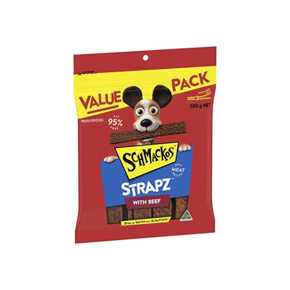 Schmackos Strapz Beef Flavour Dog Treats 2kg Value Pack, (4 x 500g bags), Puppy/Adult/Senior, Small/Medium/Large B07K9VNXMS