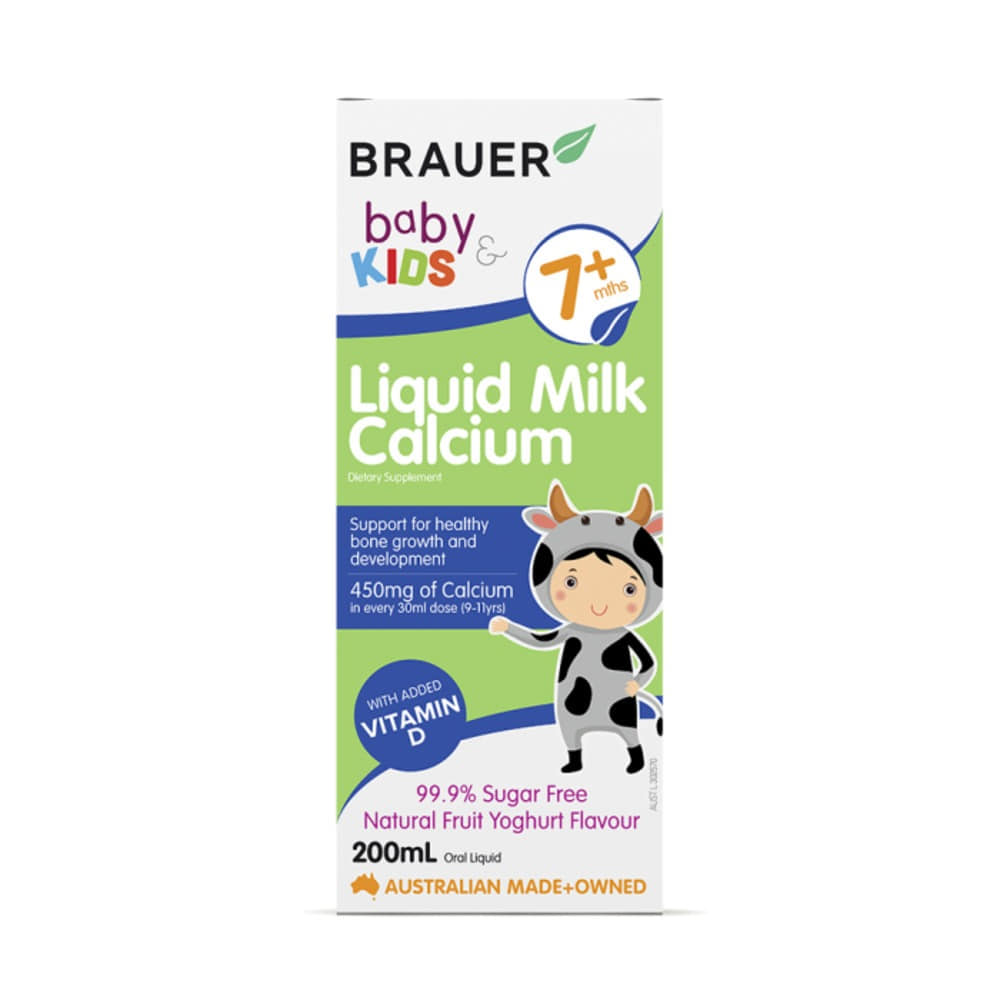 브라우어 배이비 and 키즈 리퀴드 밀크 칼슘 (7+ 먼스) 200ML, Brauer Baby and Kids Liquid Milk Calcium (7+ months) 200ml