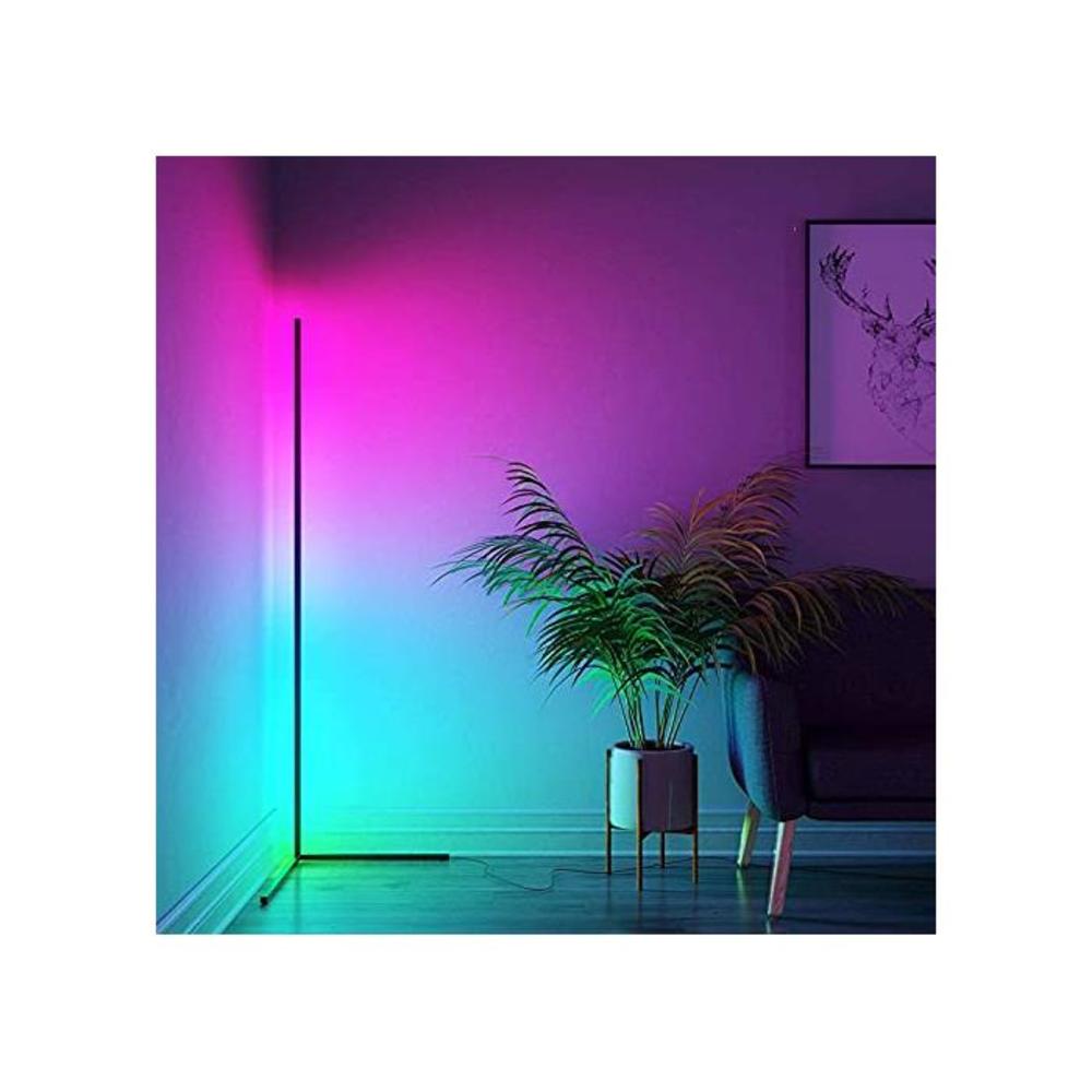 Minimalist Floor Lamp, WAMBORY RGB Floor Lamp, Smart LED Floor Lamp with Remote Control, RGB Colour Changing Living Room Floor Lamp, Aluminum Alloy Bar Atmosphere Lamp for Party B08FMCDH4M