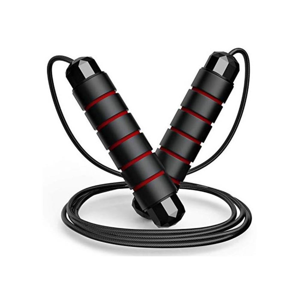 ShapEx Skipping Rope-Jump Rope Tangle-Free with Ball Bearings Speed Rope with Long Adjustable Steel Wire,Soft Sponge Coated Handles Ideal for Aerobic Exercise, Speed Training and W B08G1G5V24