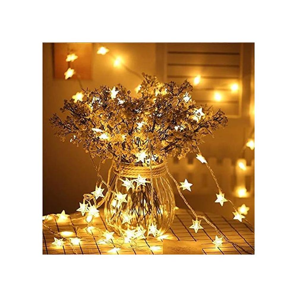 Star Fairy Lights - 70 LED 33 FT Star String Lights Waterproof for Indoor, Outdoor, Bedroom, Wedding, Party, Christmas Garden Decorations, Warm White B088ZBD6X3