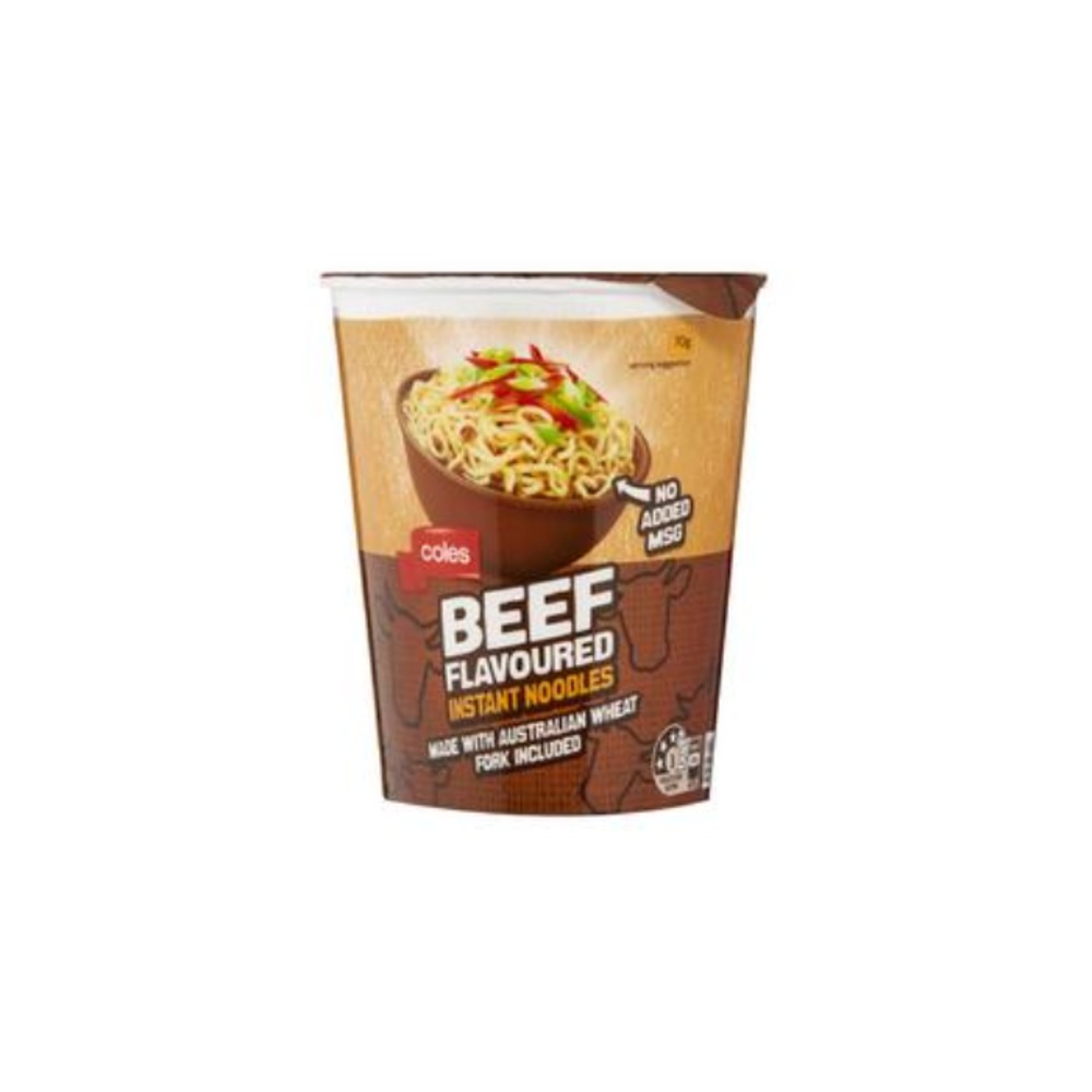 콜스 비프 플레이버드 인스턴트 누들스 컵 70g, Coles Beef Flavoured Instant Noodles Cup 70g