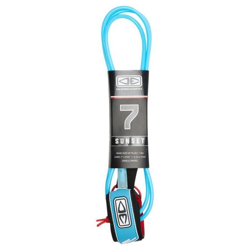OCEAN AND EARTH 7Ft Diamond Flex Sunset Leash BLUE-BOARDSPORTS-SURF-OCEAN-AND-EARTH-LEASHES-LS70