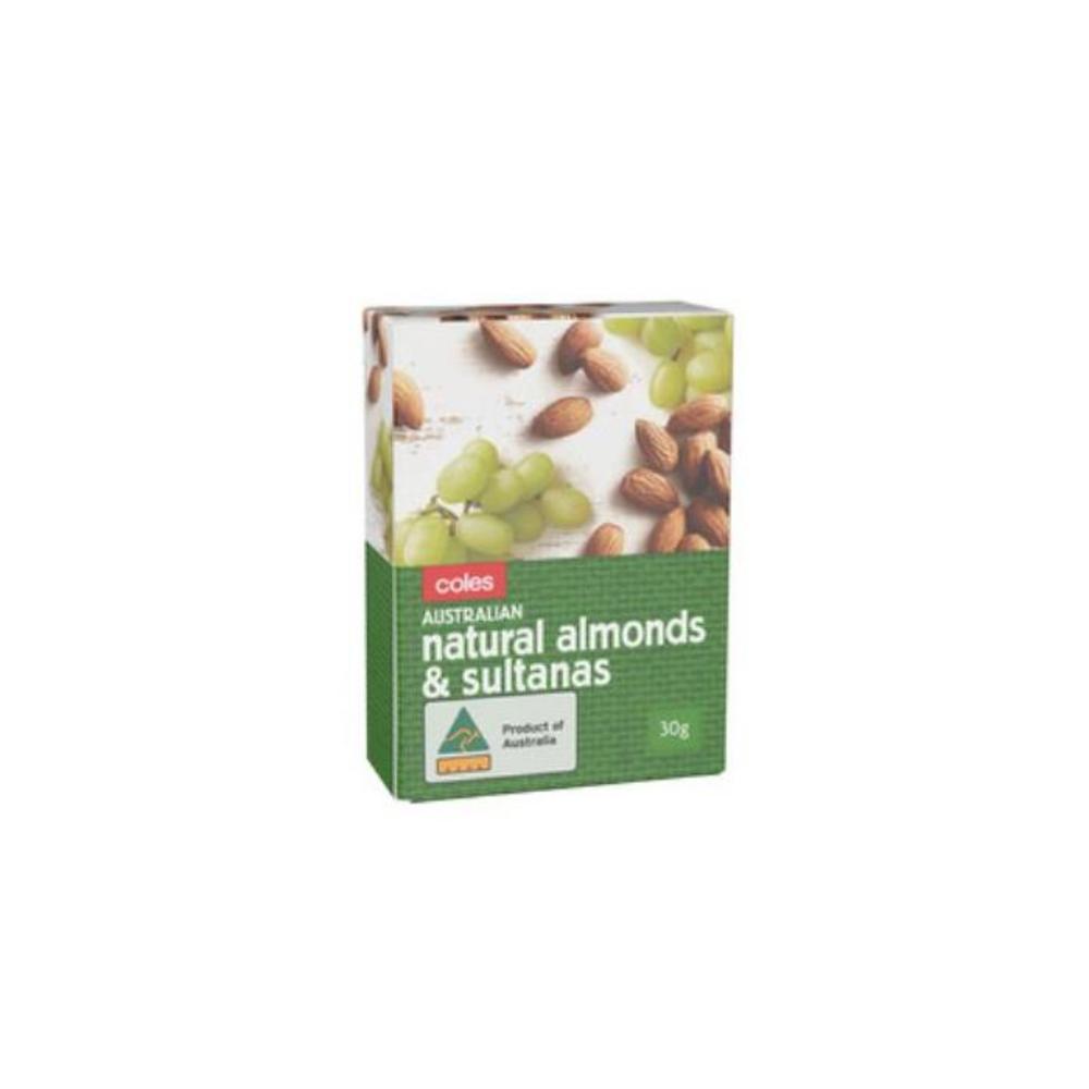 Coles Australian Natural Almonds &amp; Sultanas 6x30g 180g