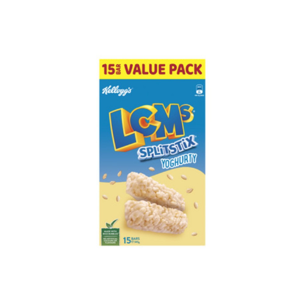 켈로그 LCMs 요거티 스플릿 스틱스 퍼프드 라이드 스낵 바 15 팩 345g, Kelloggs LCMs Yoghurty Split Stix Puffed Rice Snack Bars 15 pack 345g