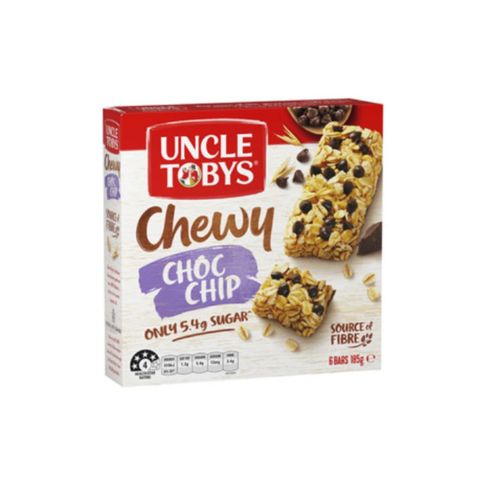 엉클 토비스 츄이 바 초코 칩 185g, Uncle Tobys Chewy Bars Choc Chip 185g