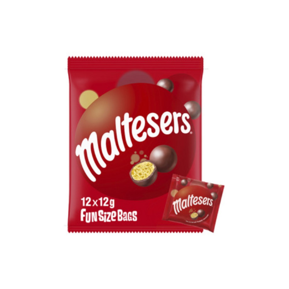 몰티져스 밀크 초코렛 파티 쉐어 배그 미디엄 12 피스 팩 144g, Maltesers Milk Chocolate Party Share Bag Medium 12 Piece Pack 144g