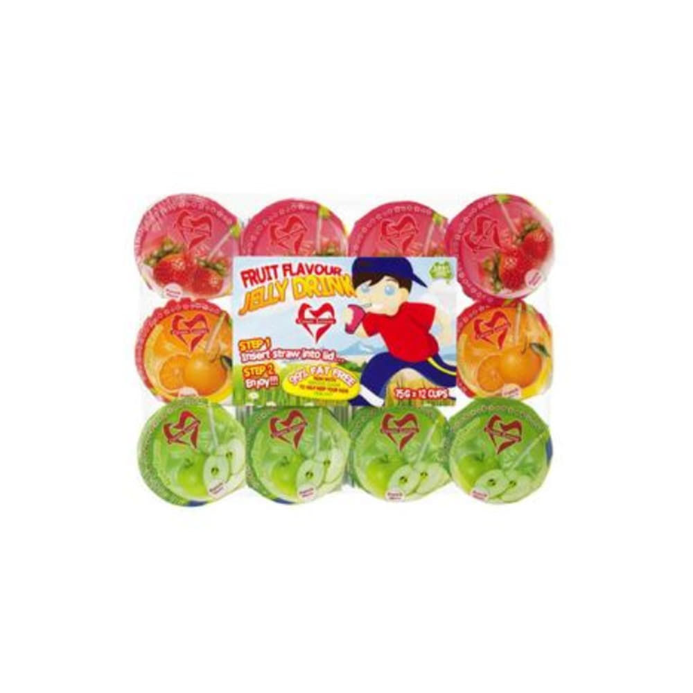 캔디 러버스 프룻 플레이버 젤리 드링크 12 컵 900g, Candy Lovers Fruit Flavour Jelly Drink 12 Cups 900g