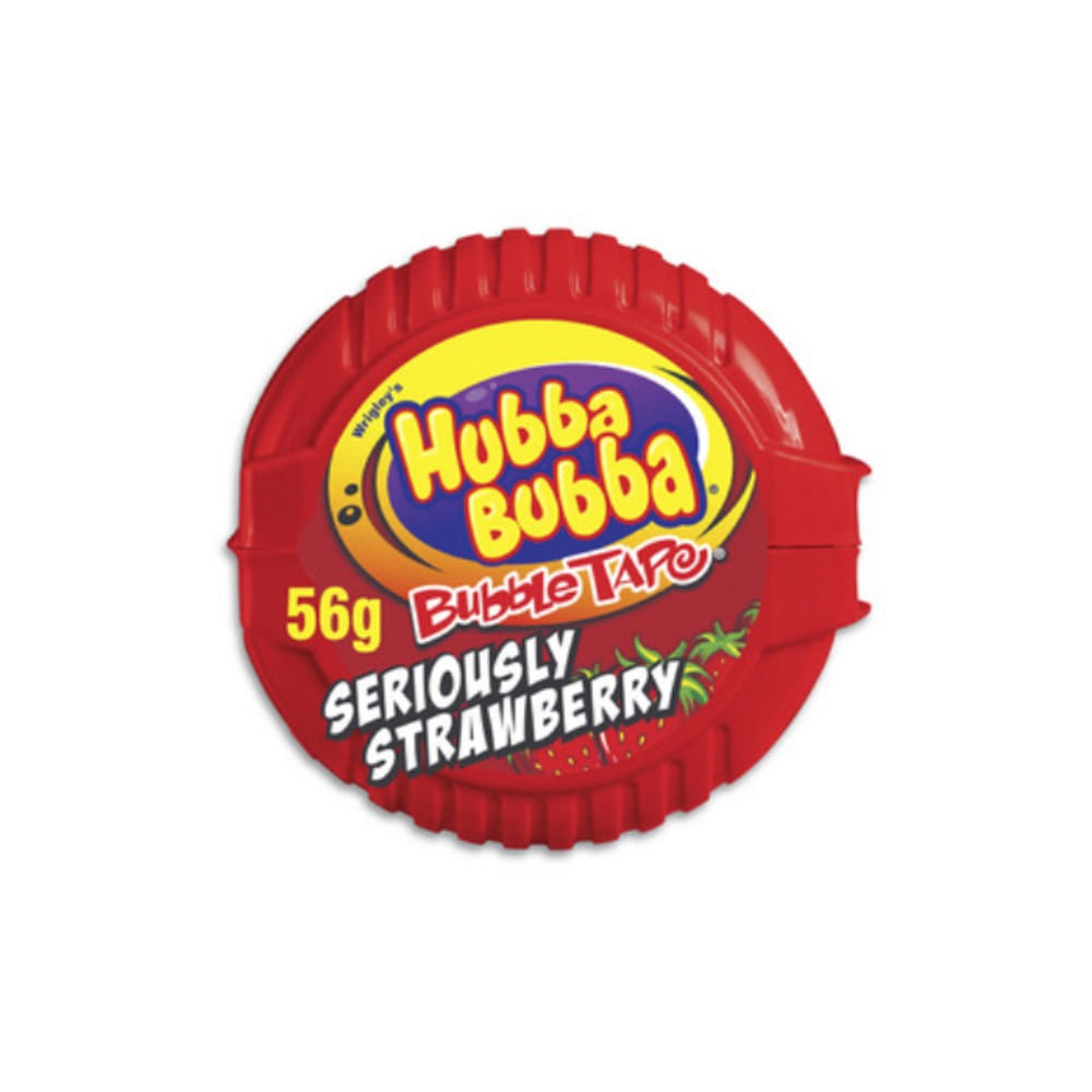 리글리 후바 버바 시리어스리 스트로베리 버블 검 테이프 180cm 56g, Wrigleys Hubba Bubba Seriously Strawberry Bubble Gum Tape 180cm 56g