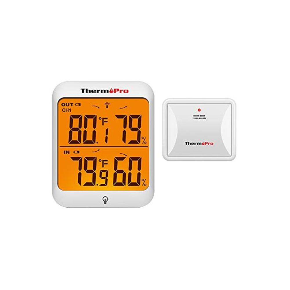 ThermoPro TP63B Waterproof Indoor Outdoor Thermometer Digital Wireless Hygrometer Humidity Gauge Temperature Monitor with Cold-Resistant Outdoor Temperature Thermometer 500ft/150m B07L82PF1Z