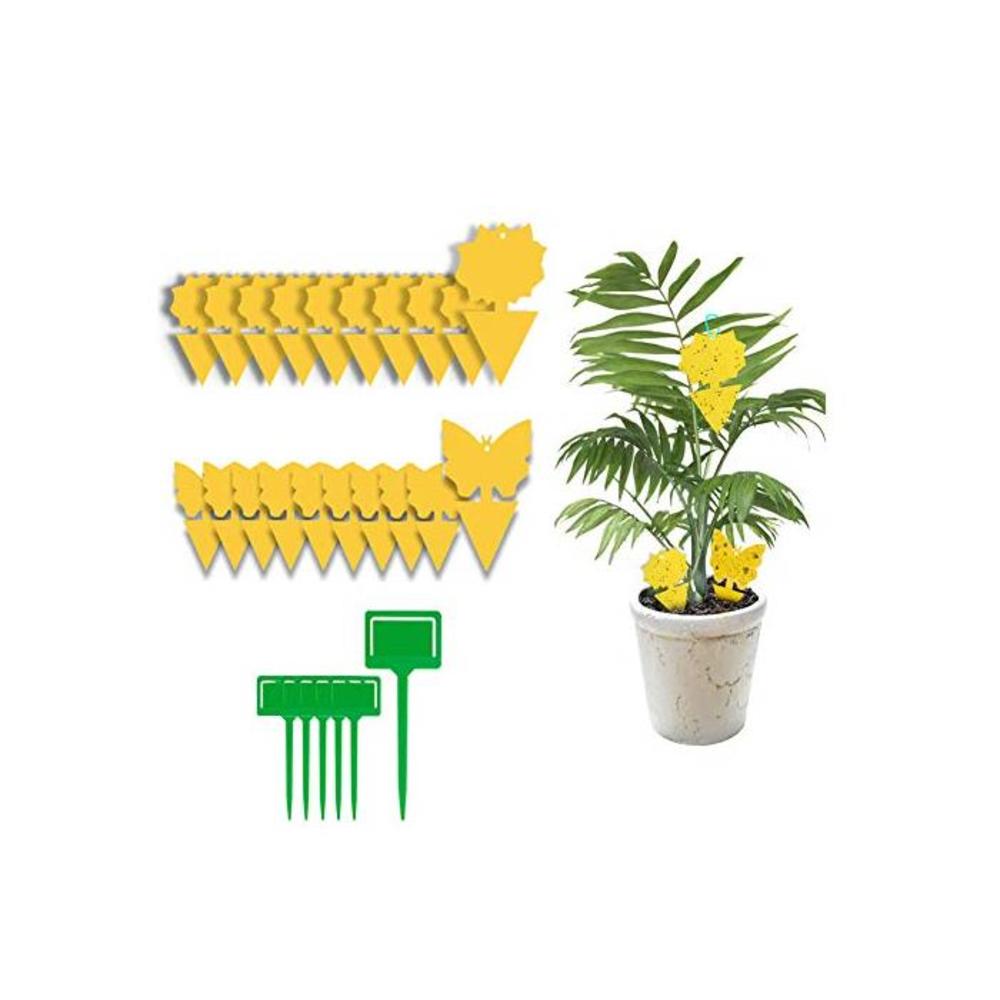 Yellow Dual-Sided Gnat Trap, Sticky Fly Trap, Disposable Insect Catcher Sticky Board for Mosquitoes, Houseplant, Garden (26 Pack) B08TMDZ8WF
