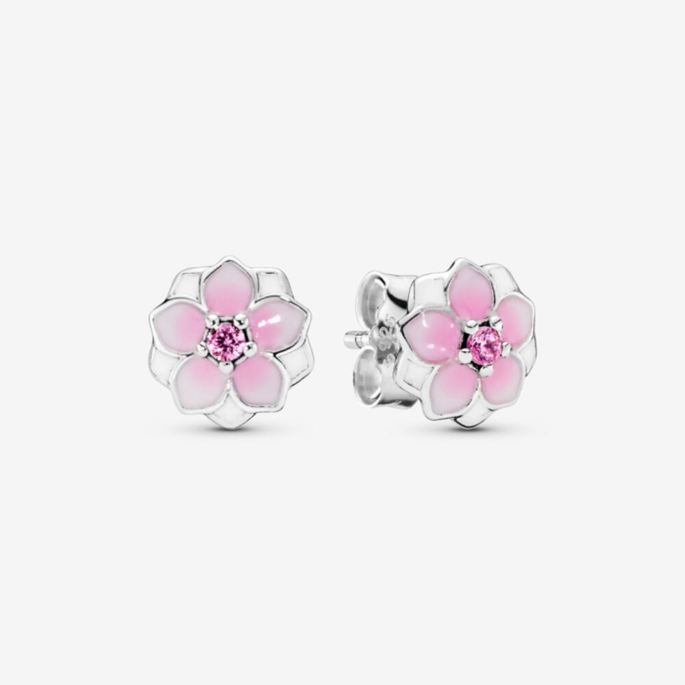 판도라 핑크 매그놀리아 플라워 스터드 이어링 290739PCZ, Pandora Pink Magnolia Flower Stud Earrings 290739PCZ