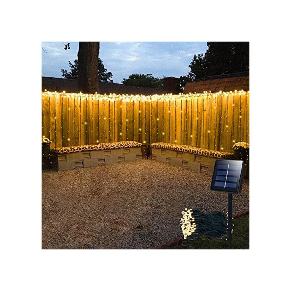 Solar Curtain Lights Outdoor,13ft(L) x 3.3ft(H),8 Mode,200 LED,Solar String Lights for Pool Glass Fence Handrail Railing Eaves Wall Pavilion Wedding Arch Decoration-Waterproof,Dark B07SFCN7ZT