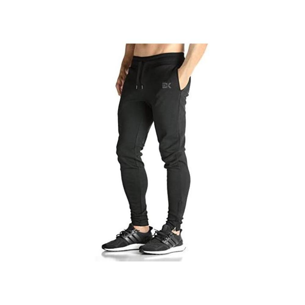 BROKIG Mens Zip Joggers Pants - Casual Gym Workout Track Pants Comfortable Slim Fit Tapered Sweatpants with Pockets B08KXVQV79