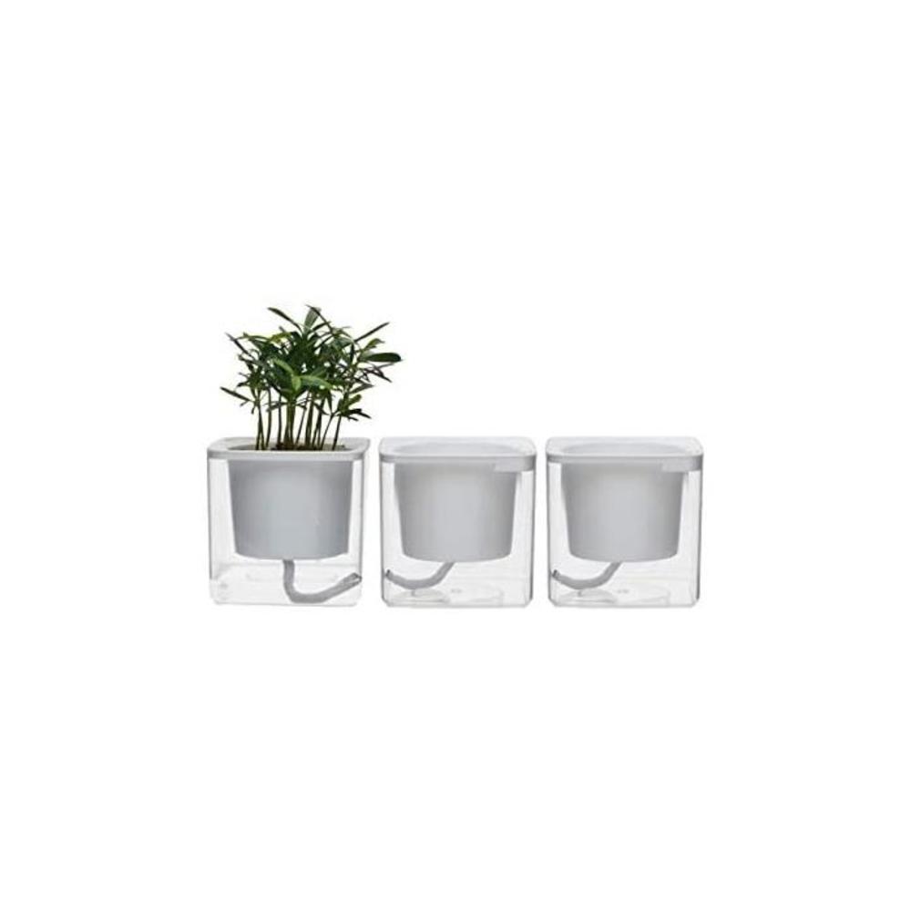 4 inch Self Watering Planter Foolproof Indoor Home Garden Modern Decorative Pot for Potting Smaller House Plants Herbs Succulents or Start Seedlings Set of 3 (White) B07KCWVHNW