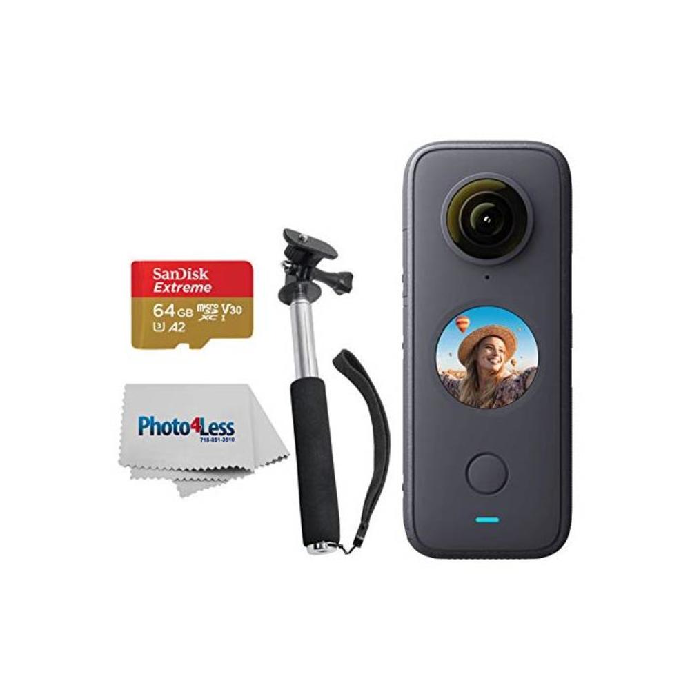 Insta360 ONE X2 Pocket Camera + SanDisk 64GB Extreme Memory Card +Handheld Monopod - Action Camera Starter Kit B08SSQLDXZ