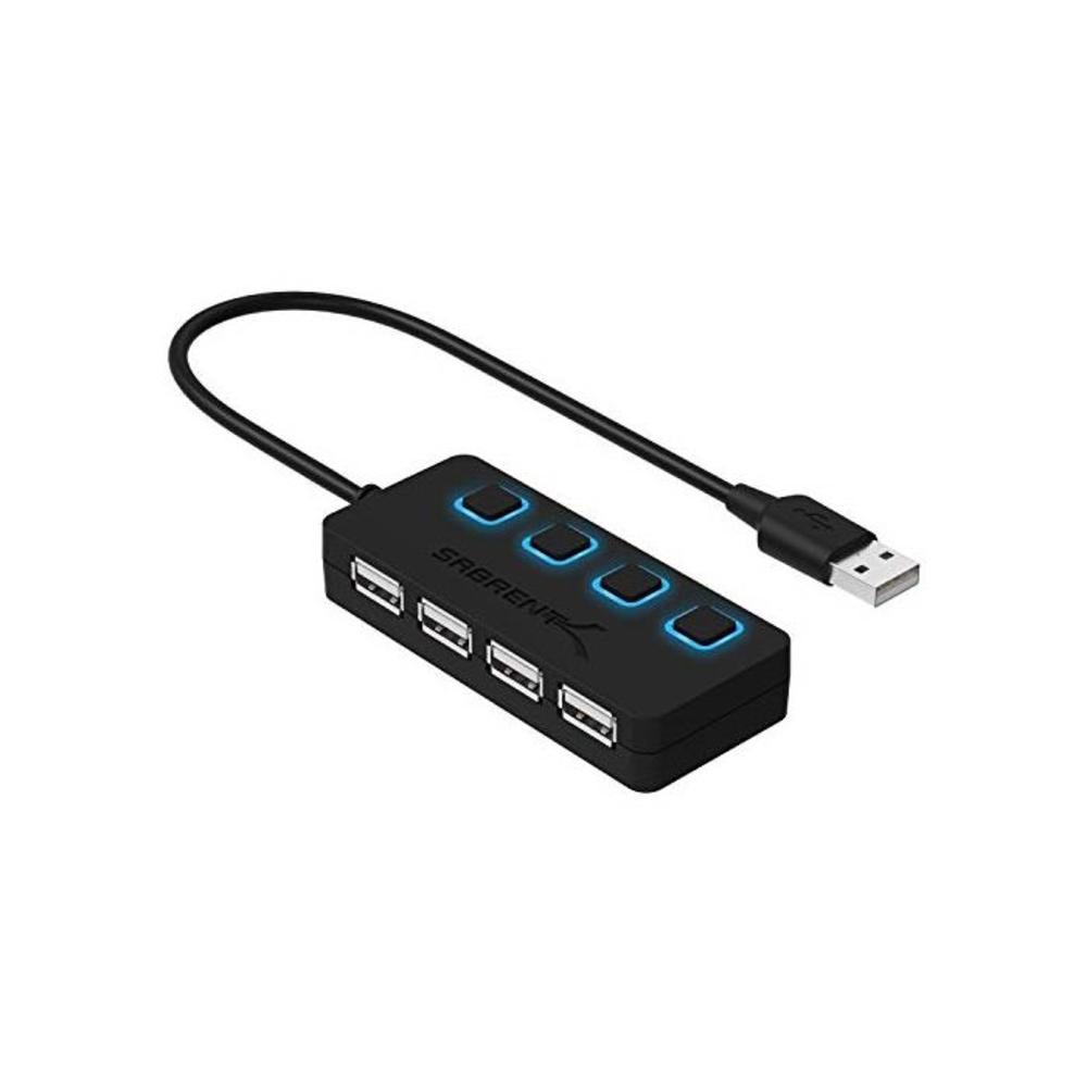 Sabrent 4-Port USB 2.0 Hub with Individual LED lit Power Switches (HB-UMLS) B00BWF5U0M