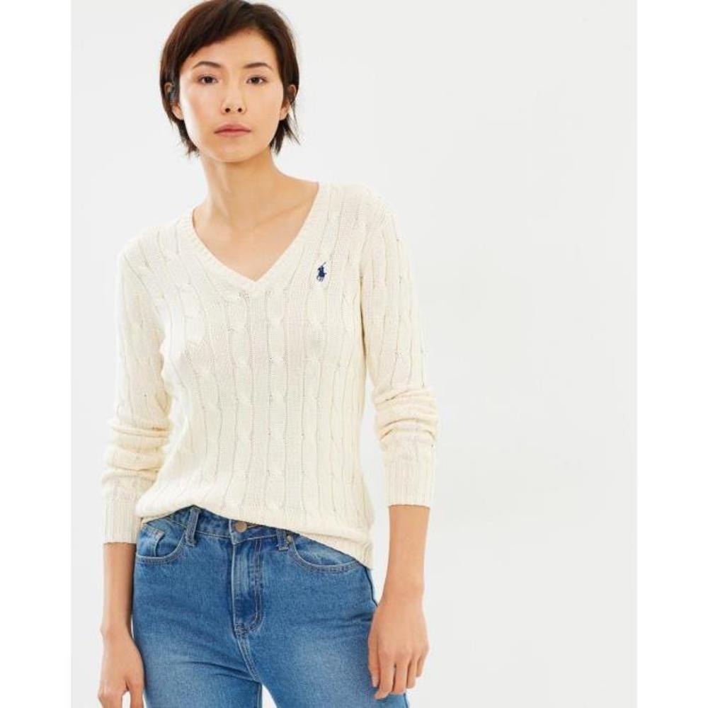 Polo Ralph Lauren Cable-Knit V-Neck Sweater PO951AA82LKR