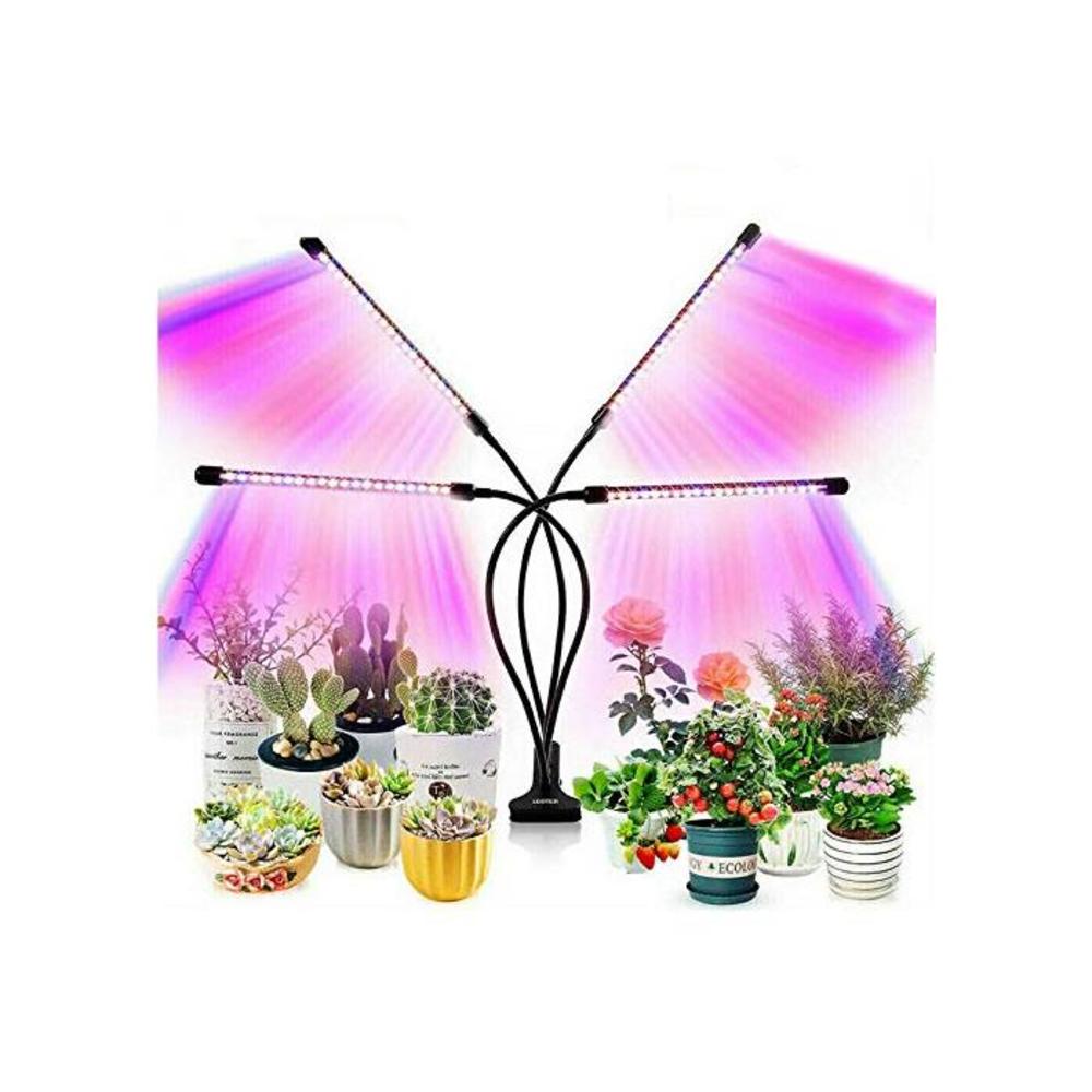 4 Head 80 LED Grow Light Timer(3/9/12 hrs) 3 Light Mode Grow Light Growing Veg Flower, Indoor Clip 40W Plant Lamp B08GS24RK5