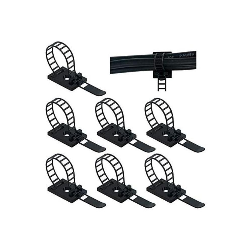 50pcs Adjustable Self-Adhesive Nylon Cable Straps Cable Ties Cord Clamp for Wire Management (Black) B08HN45ZZD