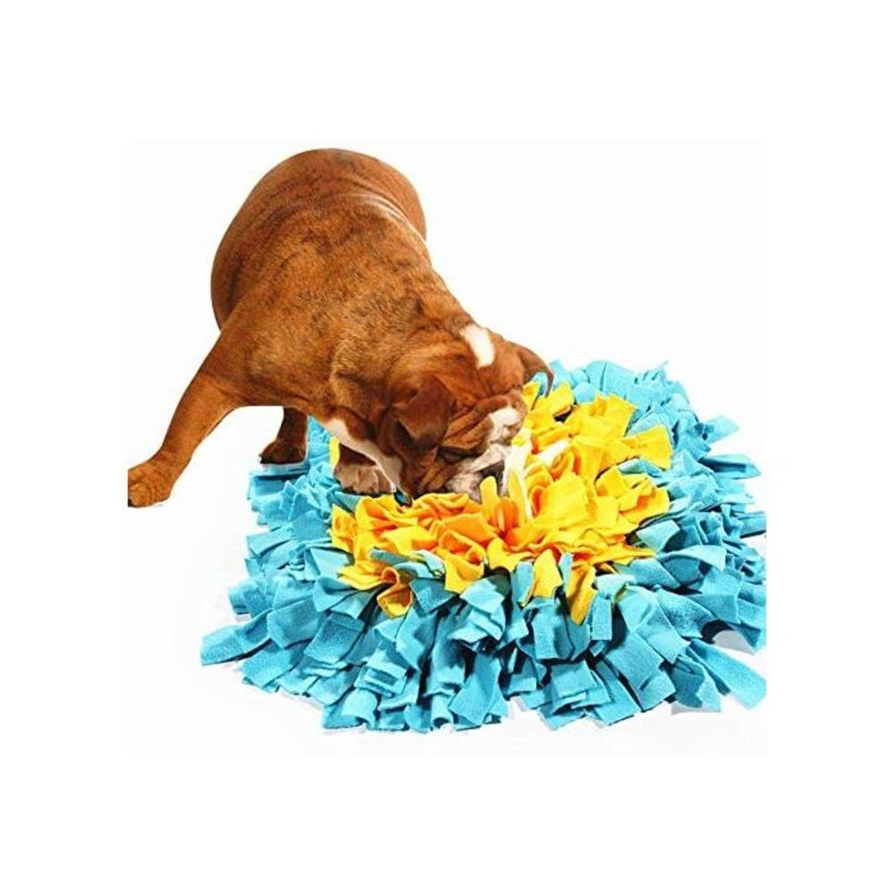 Lemonda Pet Dog Snuffle Mat Training Feeding Mat Nosework for Dogs Activity Fun Play Mat for Relieve Stress Restlessness 19x 19 (Blue/Yellow) B07BGYDP4M