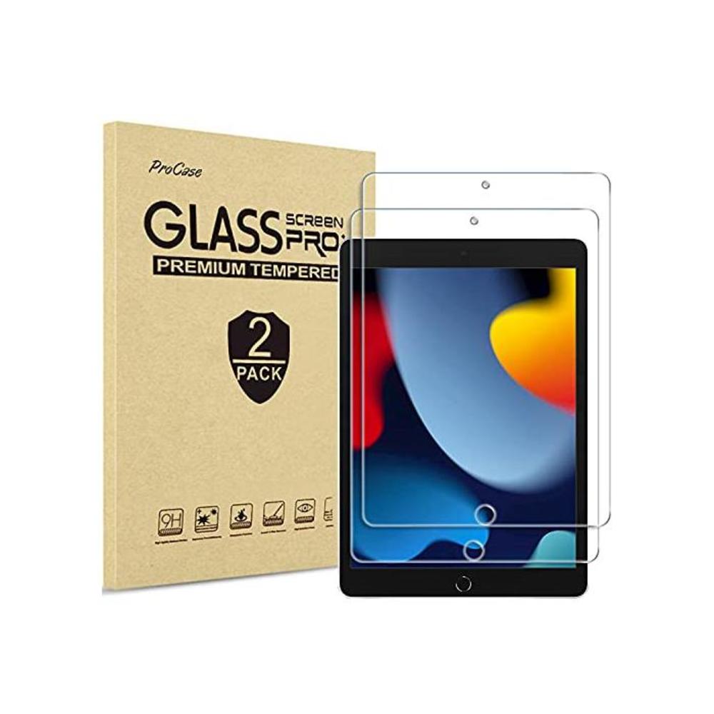 [2 Pack] ProCase iPad 10.2 8th Gen 2020 / 7th Generation 2019 Screen Protector, Tempered Glass Screen Film Guard Screen Protector for 10.2 Inch iPad 8/7 B0827VFM7B